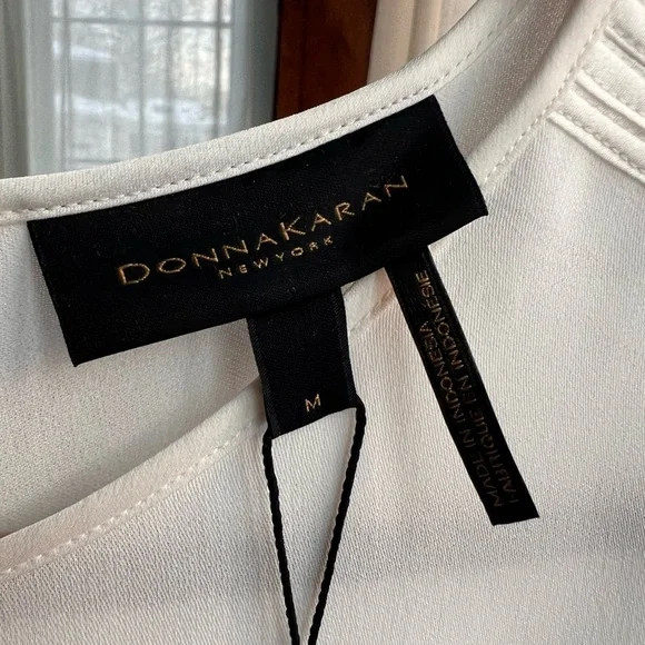 🔥NWT. Donna Karan Cream Blouse Size M - Picture 3 of 12